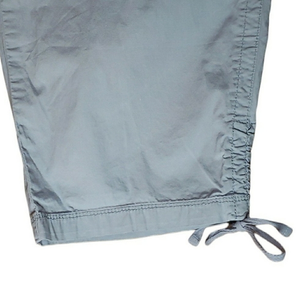 Avenue High Waist Elastic Waistband Drawstring Cinch Legs Gray Cropped Capris 16 - Picture 6 of 16